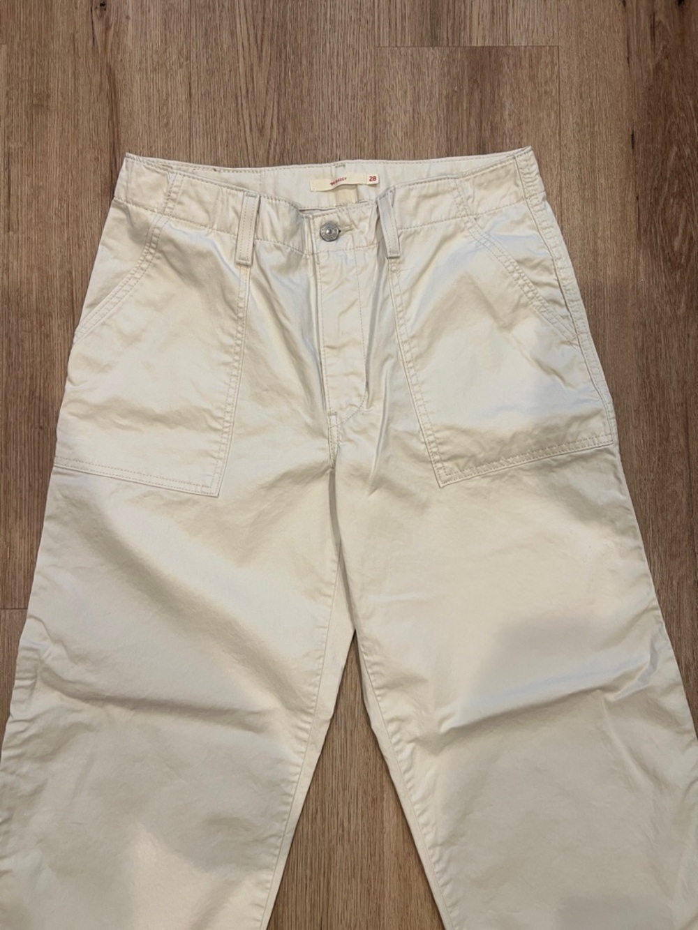 Levi's 94 Baggy Off-White Loose Pants - Picture 3 of 6